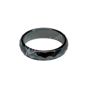 Faceted Non-Magnetic Hematite Ring