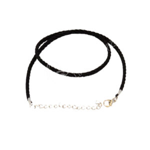 Braided Black Cord Chain Necklace with Clasp (Pack of 25)