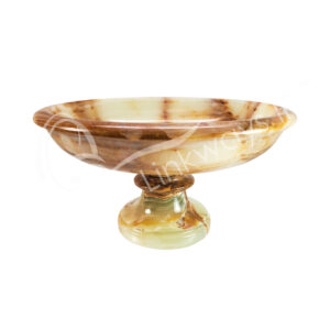 FRUIT DISH ON STAND - ONYX, GREEN 8"DIA. X 4.5"H