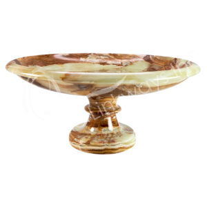 FRUIT DISH ON STAND - ONYX, GREEN 12"DIA. X 6"H