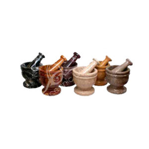 Mixed Colors Marble Mortar & Pestle 4"