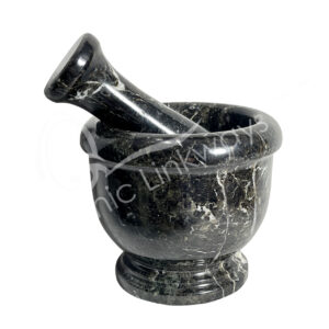 Black Zebra Marble Mortar & Pestle 2.5″