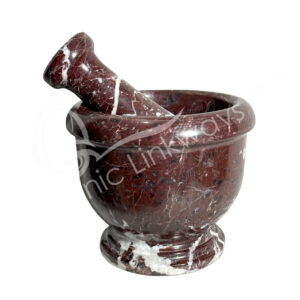 Red Zebra Marble Mortar & Pestle 2.5″