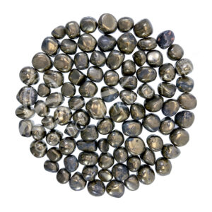 Pyrite with Black Magnetite Tumbled Stones