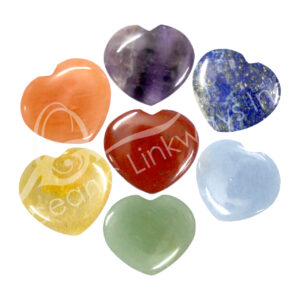 7 Chakra Set Polished Heart