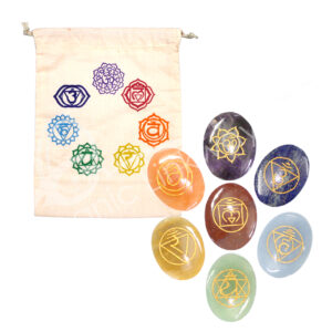 Polished Engraved Chakra Worry Stones