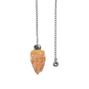 PENDULUM - NATURAL POINT AVENTURINE, YELLOW PLAIN CHAIN 9"L