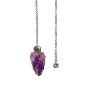 PENDULUM - NATURAL POINT AMETHYST PLAIN CHAIN 9"L