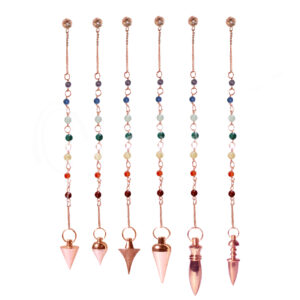 PENDULUM - METAL COPPER MIXED SHAPES CHAKRA CHAIN 10"L