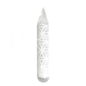 MASSAGER - SELENITE FLOWER OF LIFE ENGRAVED 6"