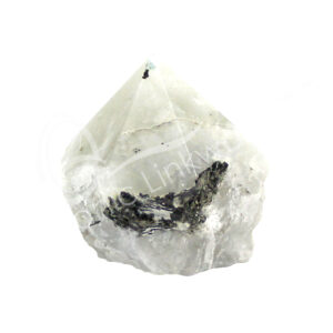 Quartz in Black Tourmaline Top Polished Point