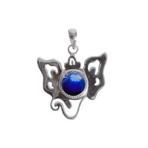 Lapis Lazuli Ganesha Sterling Silver Pendant