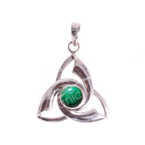 Malachite Triquetra Sterling Silver Pendant