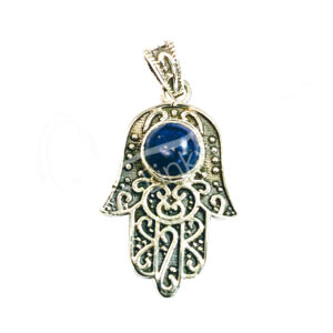 Silver Pendant Lapis Hand of Fatima