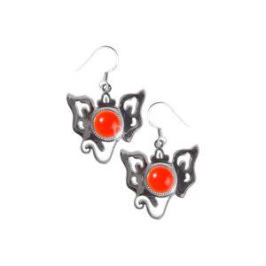 Carnelian Ganesha Sterling Silver Earrings