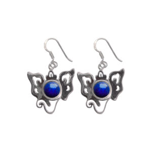 Lapis Lazuli Ganesha Sterling Silver Earrings