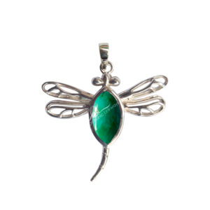 Chrysocolla Dragonfly Sterling Silver Pendant