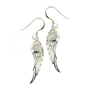 Moonstone Angel Wing Sterling Silver Earrings