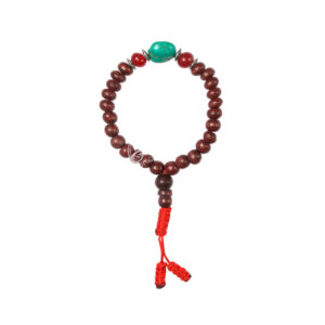 BRACELET - ROSEWOOD WITH TURQUOISE NUGGET (7 MM) 8"