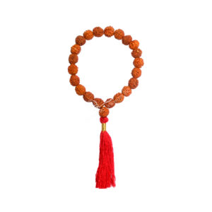 BRACELET - RUDRAKSHA WITH TASSEL (8 MM) 3.5-4"