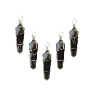 Black Onyx Wire Wrapped Pendant
