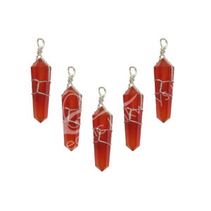 Carnelian Wire Wrapped Pendant
