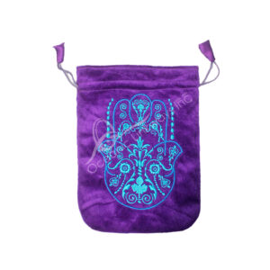 Purple Velvet Bag with Embroidery Hand of Fatima (pack of 10)