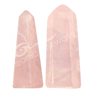 Polished Rose Quartz 6 Sides Obelisk