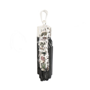 Rough Black Tourmaline with Tourmalines Pendant 1.5-2"