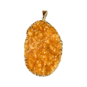 Citrine Druse Pendant 1.5-1.75"