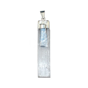 Selenite with Kyanite Pendant 1.5-1.75"