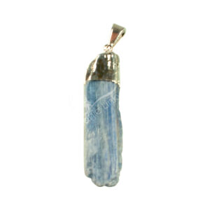 Rough Kyanite Pendant with Silver Placed Cap 1.75-2.25"