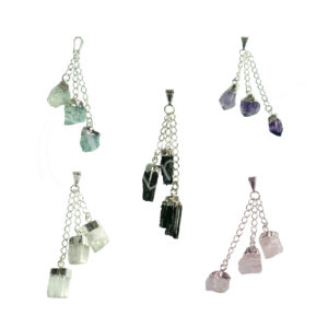 Brazilian Mixed Tri-Stone Pendant