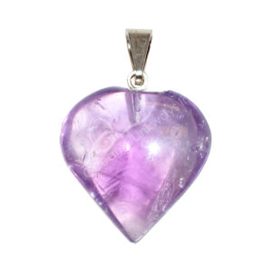 Polished Amethyst Heart Pendant