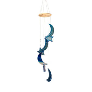 Blue Agate Moons and Stars Wind Chime/Mobile
