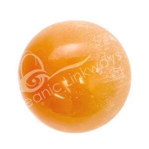 SPHERE - SELENITE, ORANGE 3"