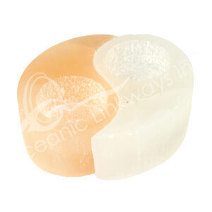 Selenite Yin Yang-Shaped Tealight Holder