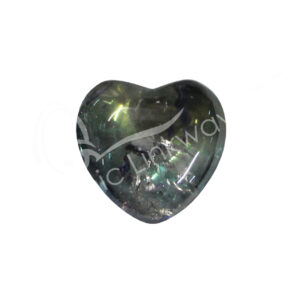 Black Rainbow Aura Quartz Heart
