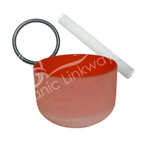 (CLOSE OUT) SINGING BOWL - CRYSTAL FROSTED CHAKRA ORANGE 8"DIA.