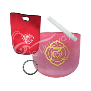 SINGING BOWL - CRYSTAL TUNED C FROSTED RED CHAKRA 10"DIA. X 7.75-8"H
