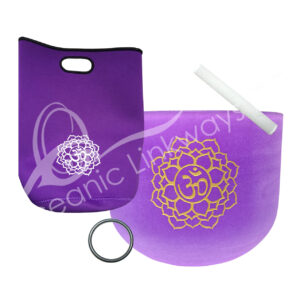 Crystal Tuned B Singing Bowl Frosted Purple Chakra