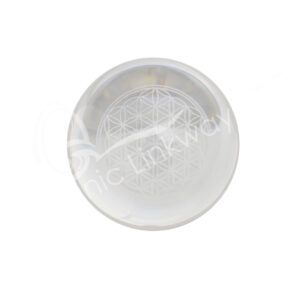 Clear Glass Sphere with Flower of Life Design