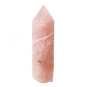 Polished Rose Quartz 6 Sides Obelisk