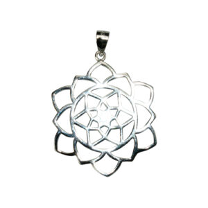 Lotus Flower Sterling Silver Pendant