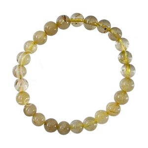 BRACELET - RUTILATED QUARTZ, GOLD & COPPER (6-8 MM) 7.15-7.25"