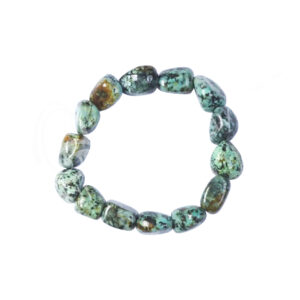 BRACELET - TUMBLED STONES TURQUOISE, AFRICAN (12-15 MM) 7-7.5"