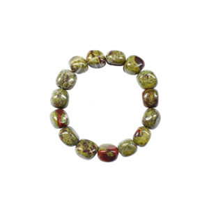 BRACELET - TUMBLED STONES JASPER, DRAGONBLOOD (12-15 MM) 7-7.5"