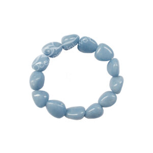 BRACELET - TUMBLED STONES ANGELITE (12-15 MM) 7-7.5"