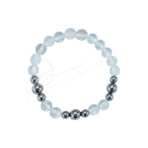 Terahertz & Crystal Quartz Bracelet 8-8.5 mm 7.15-7.25"