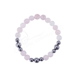 BRACELET - TERAHERTZ & ROSE QUARTZ (8-8.5 MM) 7.15-7.25"